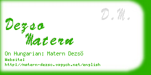 dezso matern business card