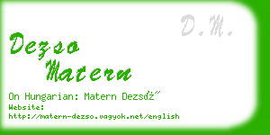 dezso matern business card